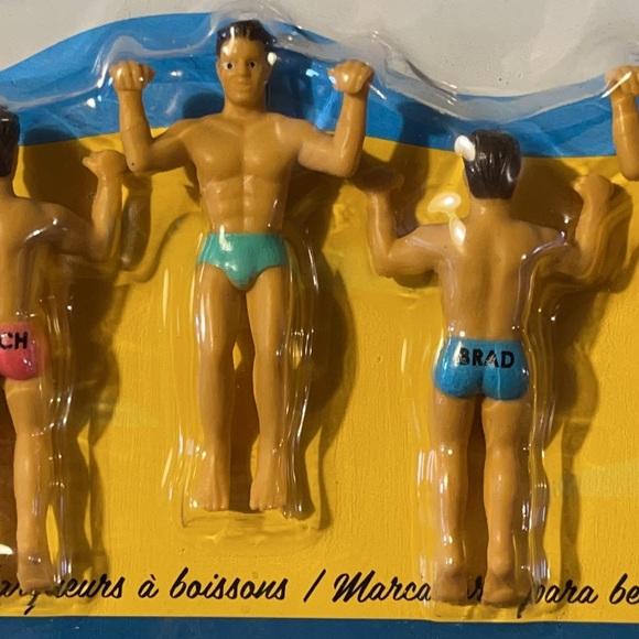 FREE w/ANY $50 PURCHASE Drinking Buddies Reuseable Glass Drink Markers SpeedoMen - Picture 5 of 7